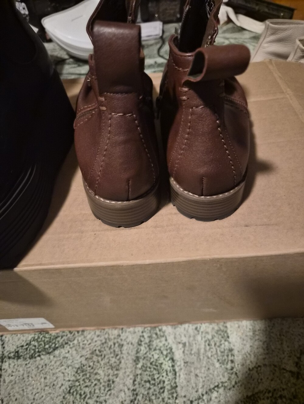 Women's  Clarks Brown Casual Ankle Boots - Slip-On Comfort